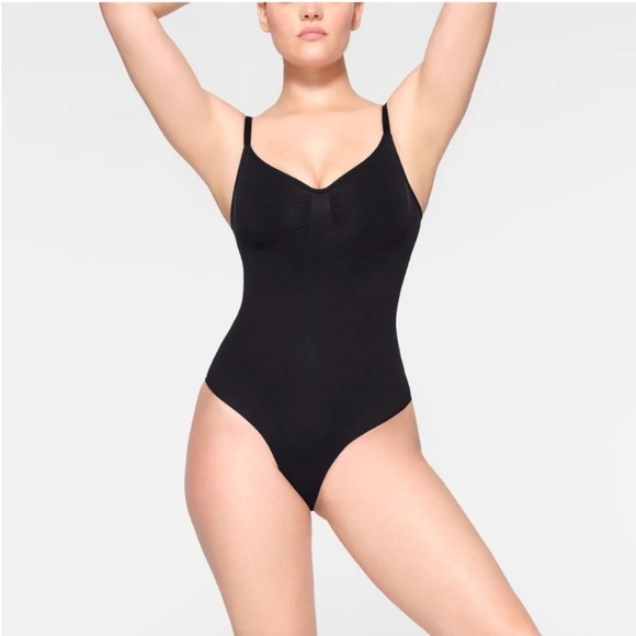 SKIMS Seamless Sculpt Brief Bodysuit Onyx XXS/XS New - Picture 2 of 6